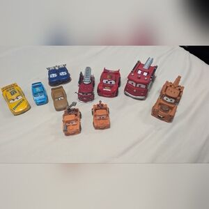 Disney Pixar Cars Die-Cast Toy Set - Red, Yellow, Blue, Brown Set Of 10 Cars